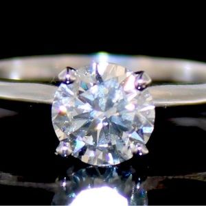 14kt Gold Round 1.00 ct Lab Diamond Solitaire Ring
